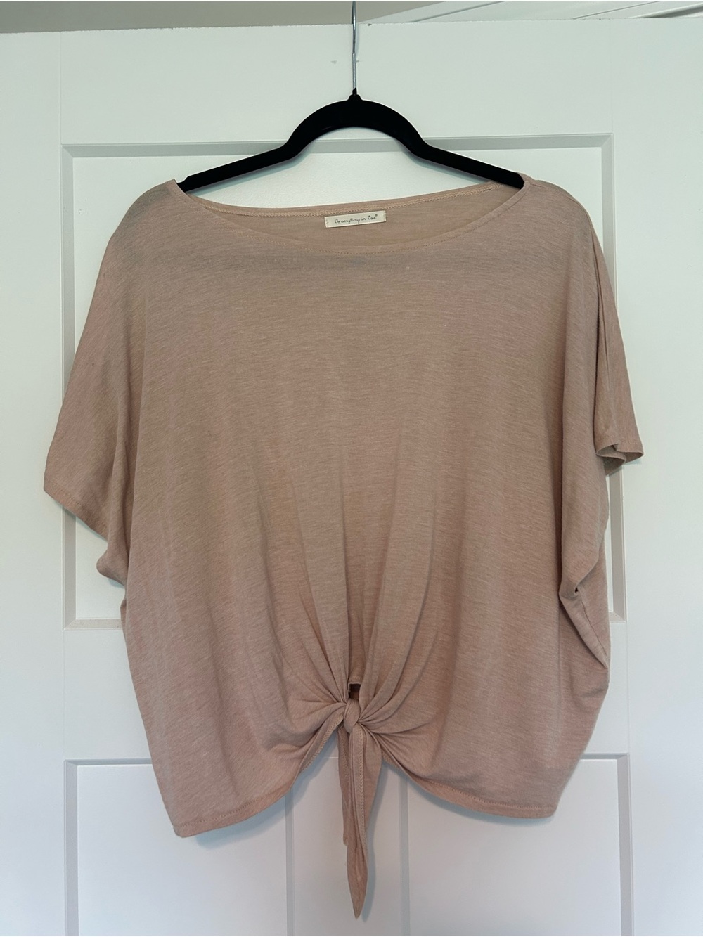Do everything in love Dusty Rose Tie-Front Crop Top
